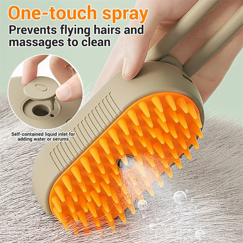 3-in-1 Electric Steam Grooming Brush for Cats & Dogs
