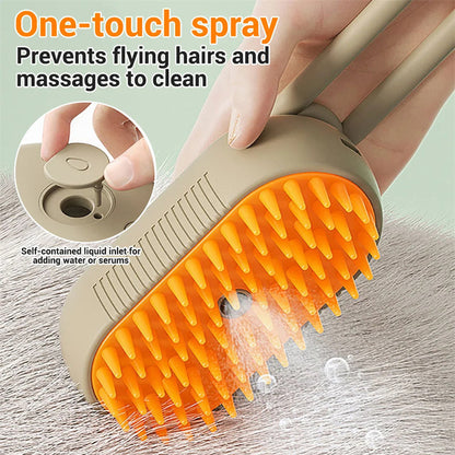 3-in-1 Electric Steam Grooming Brush for Cats & Dogs